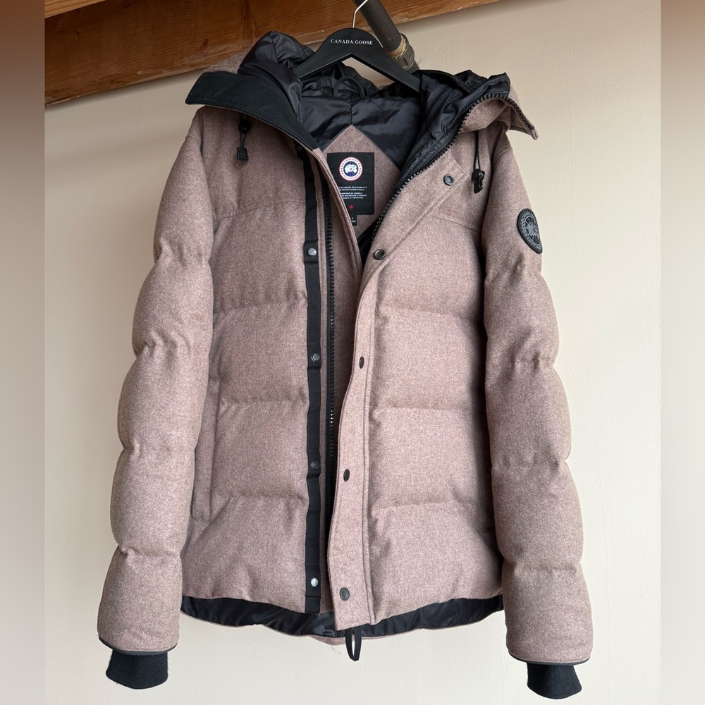 NWOT Canada Goose MacMillan Parka Wool Coat in Quicksand Melange Men's Sz L RARE